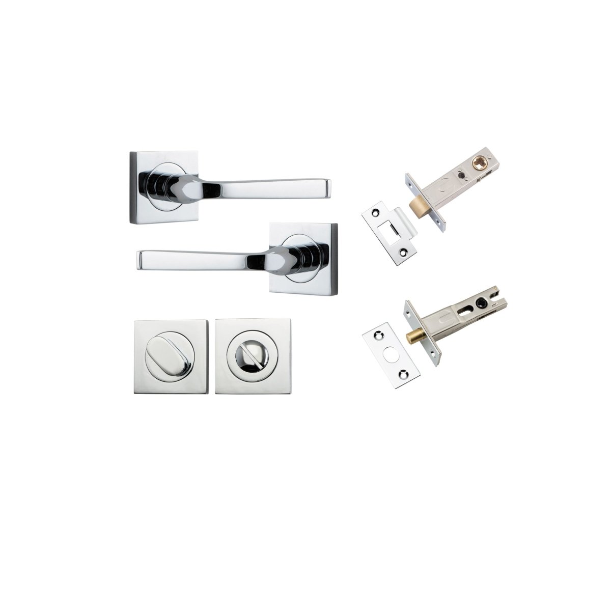 IVER Annecy Solid Brass Square Rose Door Handle – Multiple Finishes Available - Entry - Point - 0394KPRIV60 - Iver