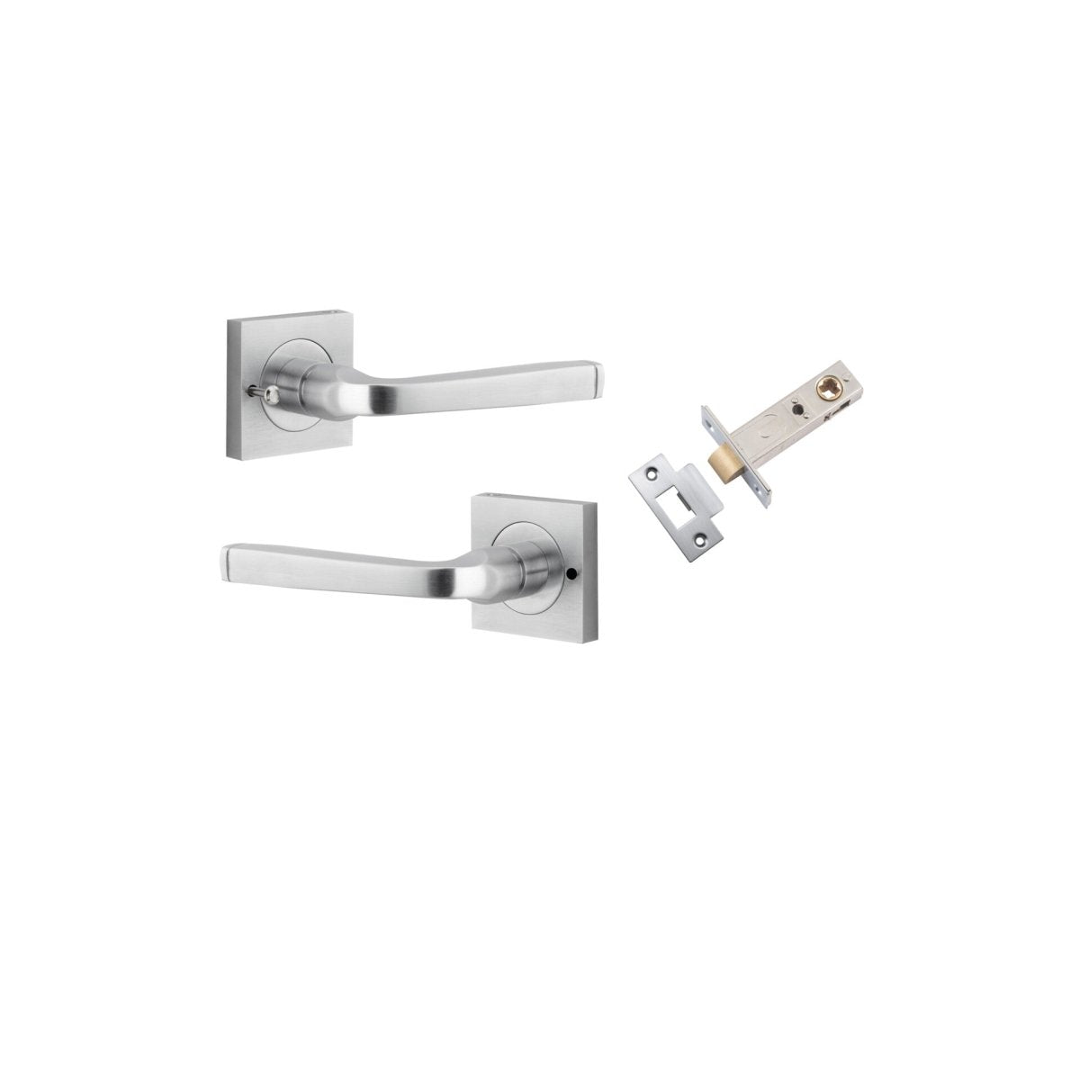 IVER Annecy Solid Brass Square Rose Door Handle – Multiple Finishes Available - Entry - Point - 0395KIBPRIV60 - Iver