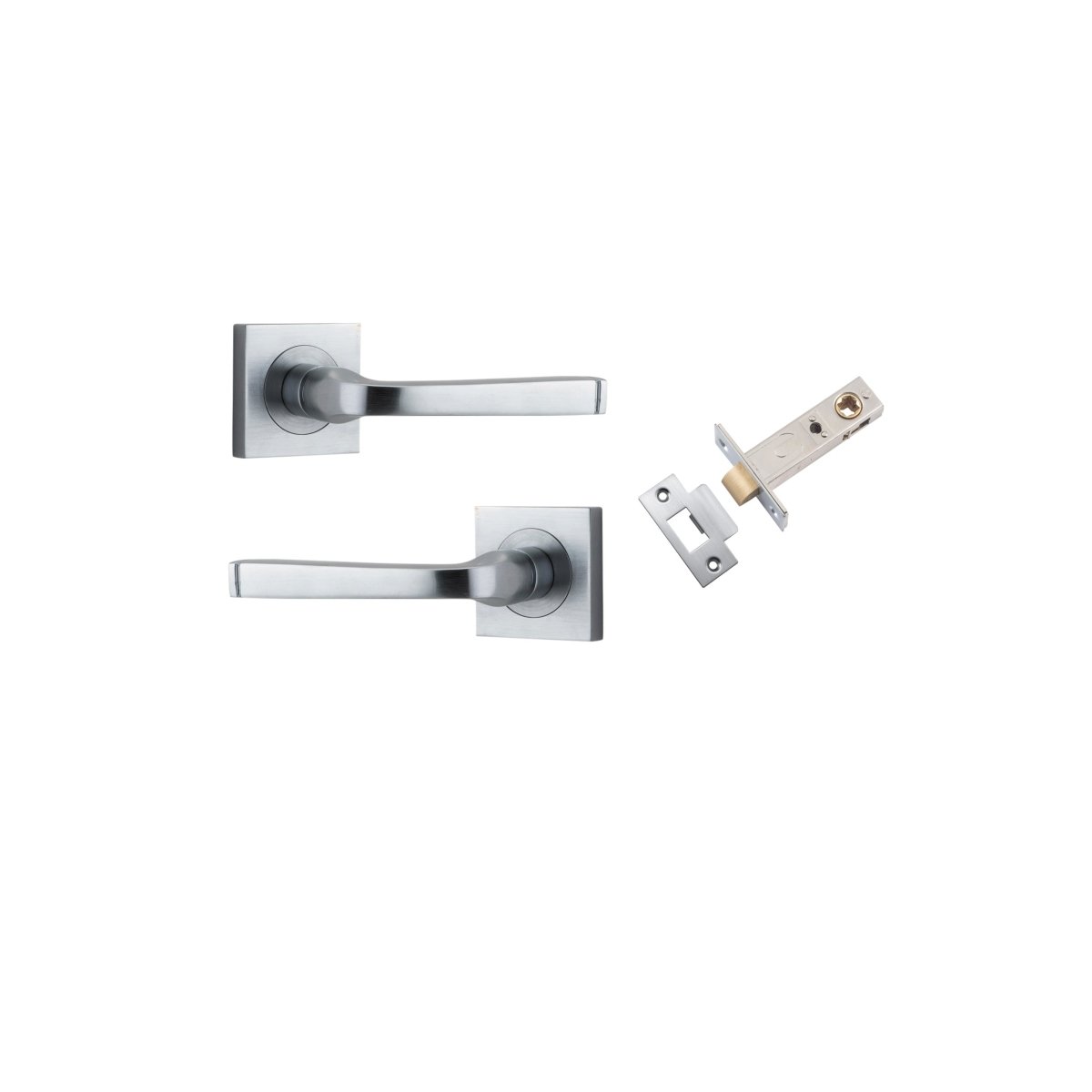 IVER Annecy Solid Brass Square Rose Door Handle – Multiple Finishes Available - Entry - Point - 0395KPASS60 - Iver