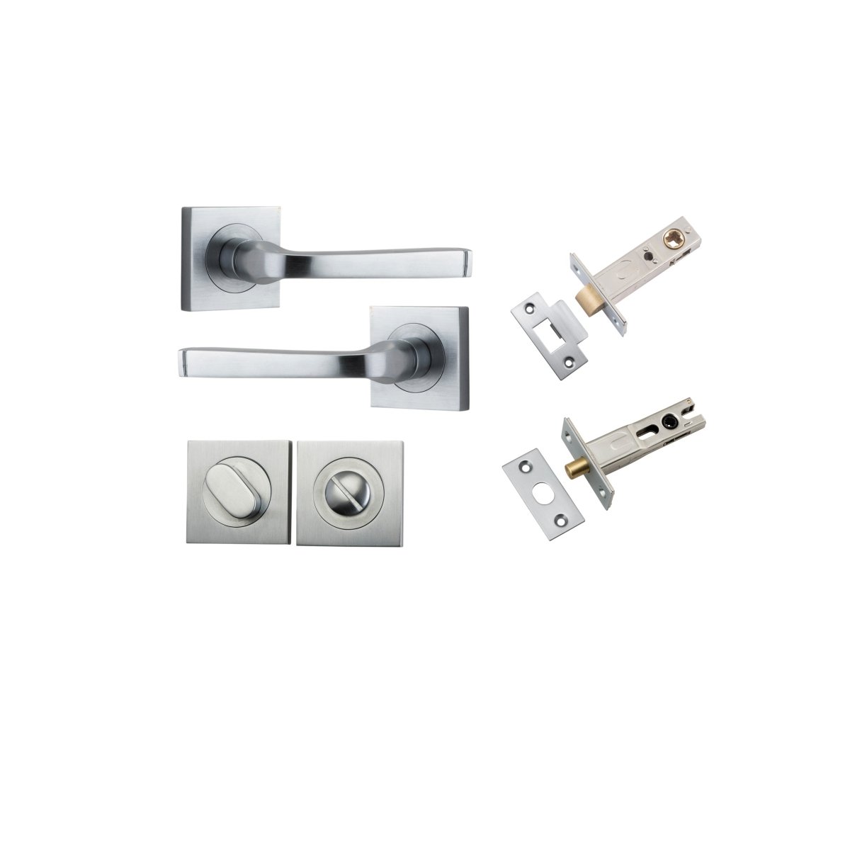 IVER Annecy Solid Brass Square Rose Door Handle – Multiple Finishes Available - Entry - Point - 0395KPRIV60 - Iver