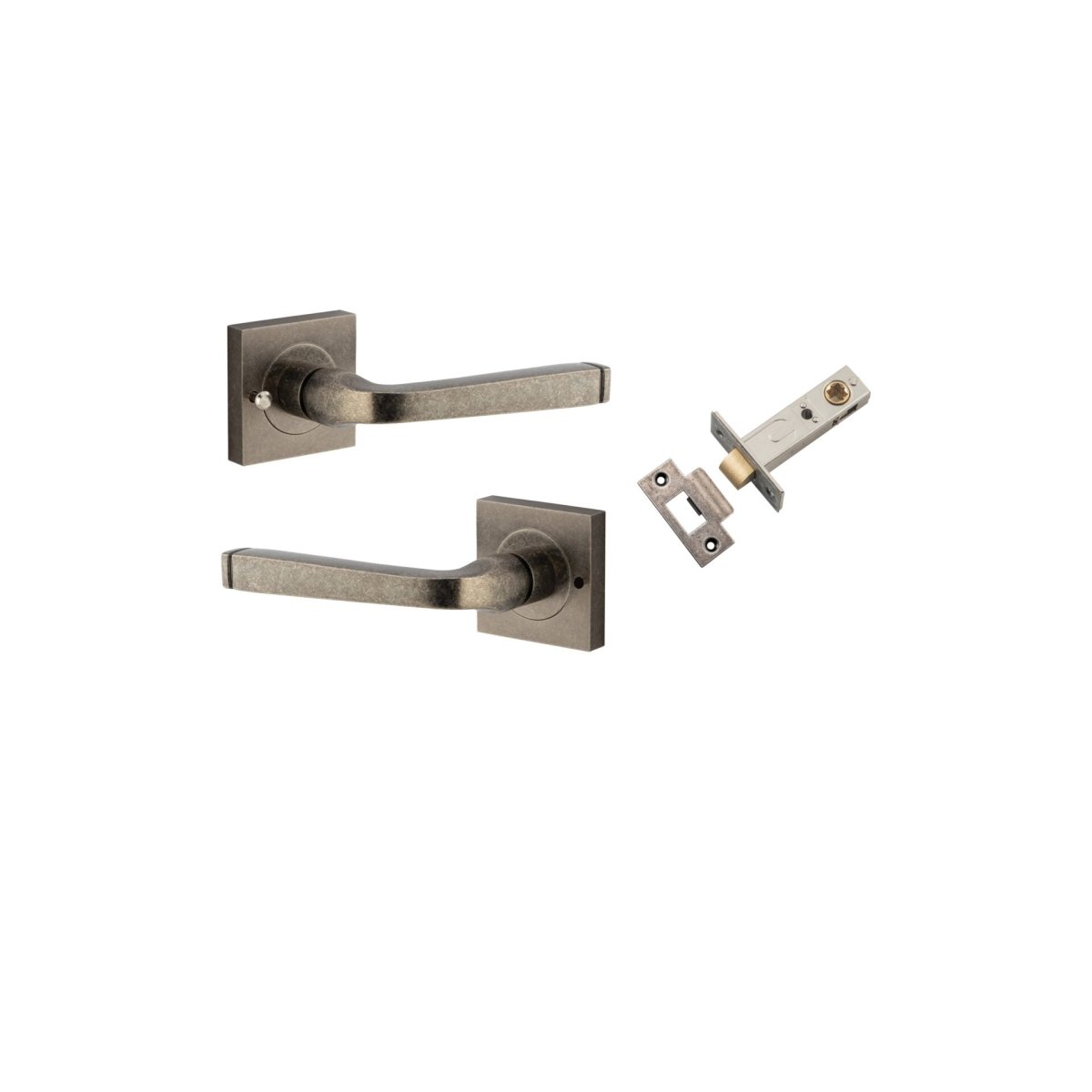 IVER Annecy Solid Brass Square Rose Door Handle – Multiple Finishes Available - Entry - Point - 0397KIBPRIV60 - Iver