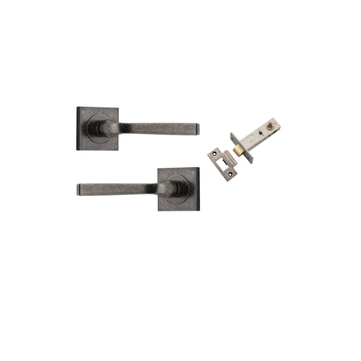 IVER Annecy Solid Brass Square Rose Door Handle – Multiple Finishes Available - Entry - Point - 0397KPASS60 - Iver