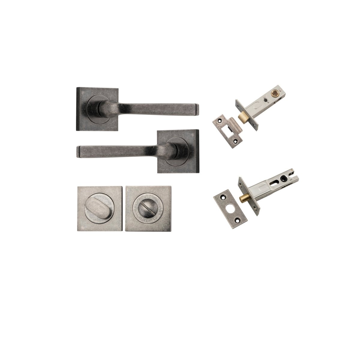 IVER Annecy Solid Brass Square Rose Door Handle – Multiple Finishes Available - Entry - Point - 0397KPRIV60 - Iver