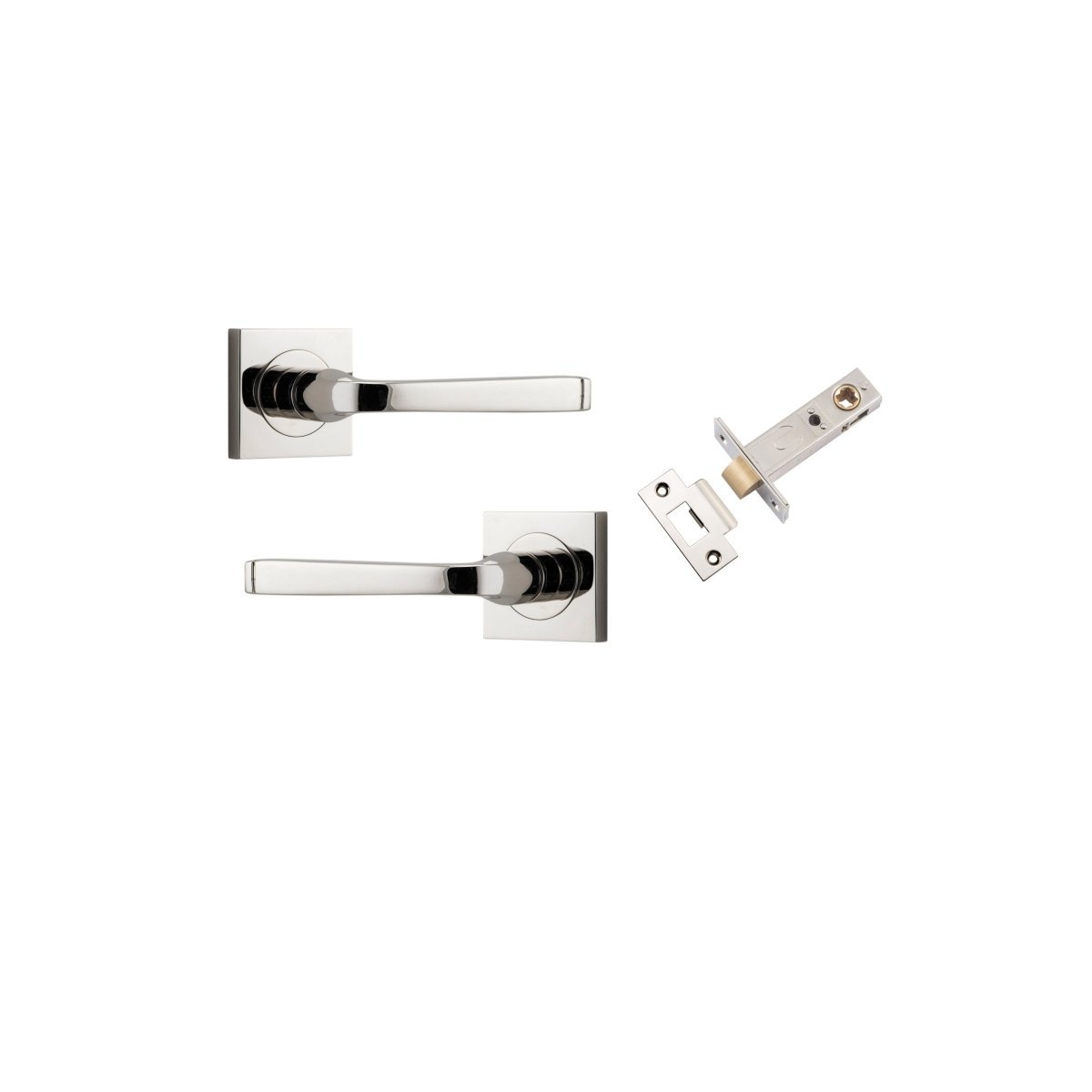 IVER Annecy Solid Brass Square Rose Door Handle – Multiple Finishes Available - Entry - Point - 0398KPASS60 - Iver