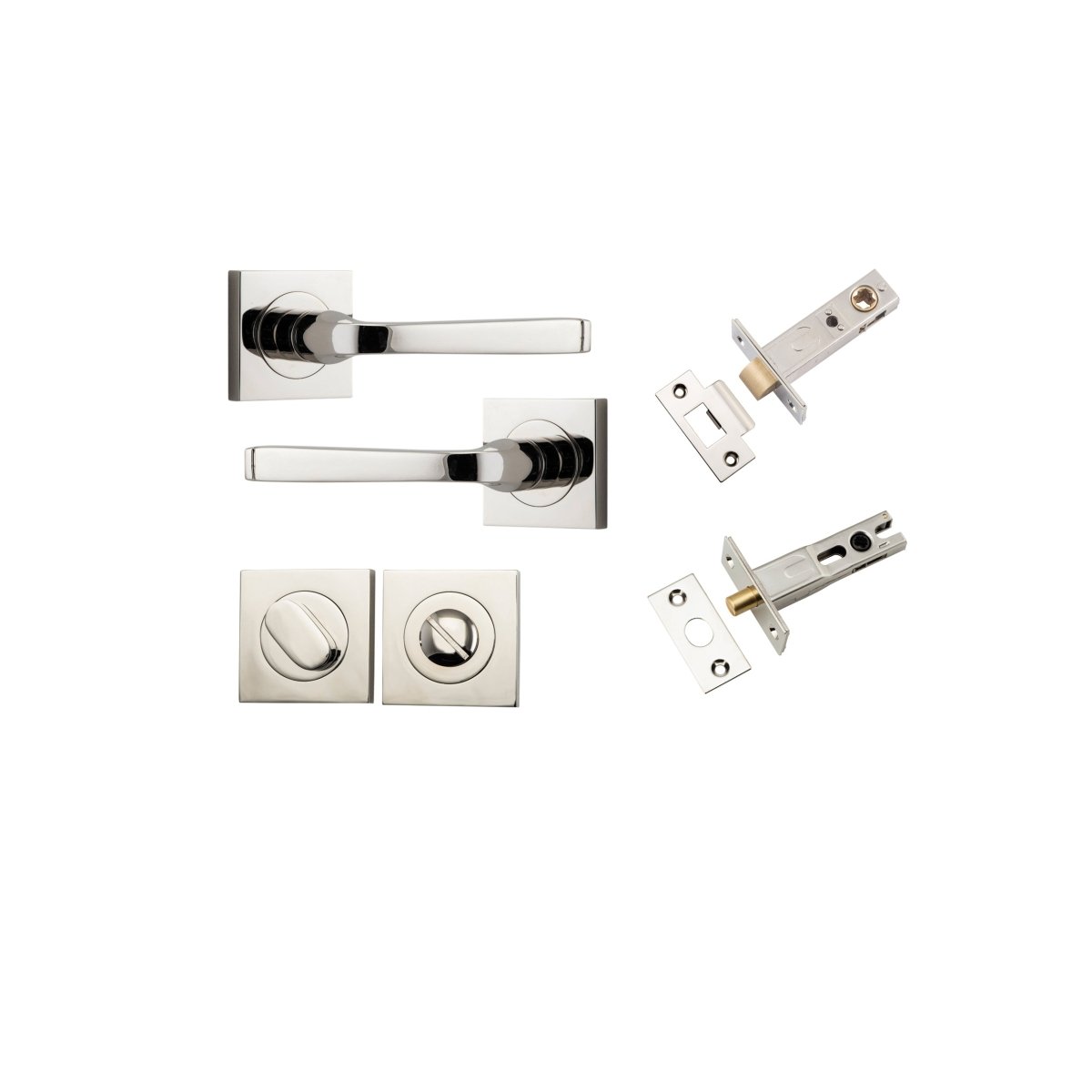 IVER Annecy Solid Brass Square Rose Door Handle – Multiple Finishes Available - Entry - Point - 0398KPRIV60 - Iver