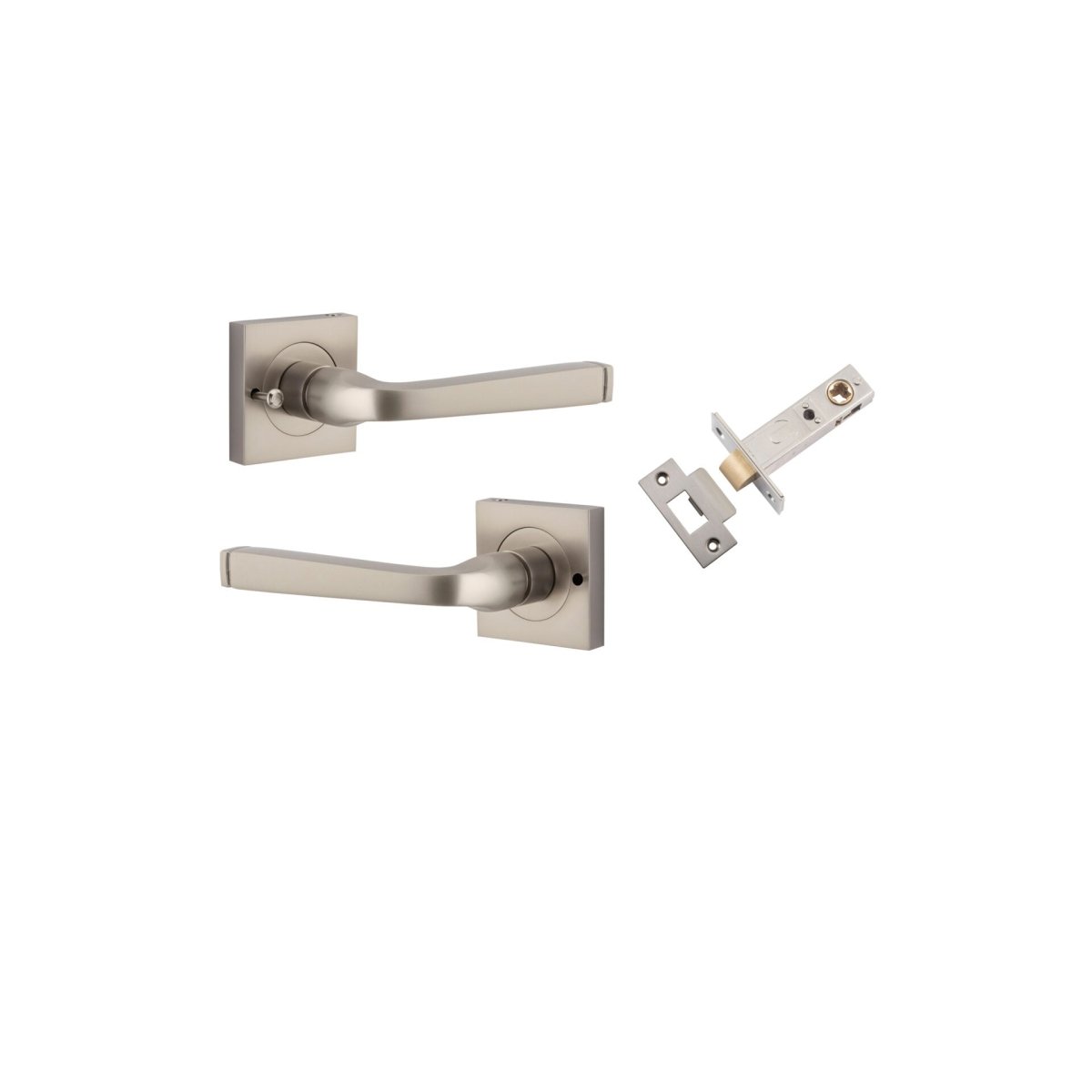 IVER Annecy Solid Brass Square Rose Door Handle – Multiple Finishes Available - Entry - Point - 0399KIBPRIV60 - Iver