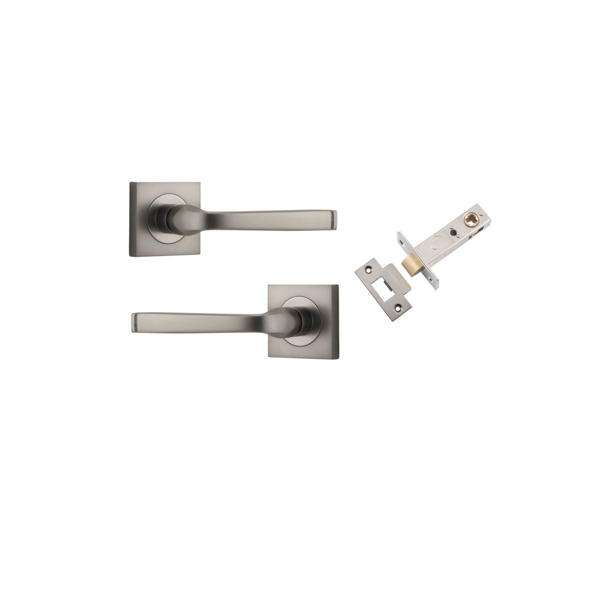 IVER Annecy Solid Brass Square Rose Door Handle – Multiple Finishes Available - Entry - Point - 0399KPASS60 - Iver