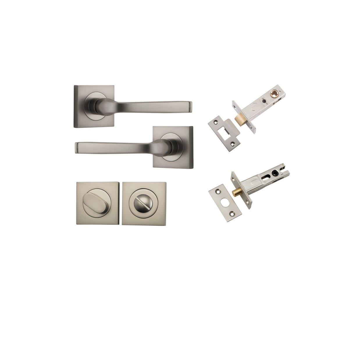 IVER Annecy Solid Brass Square Rose Door Handle – Multiple Finishes Available - Entry - Point - 0399KPRIV60 - Iver