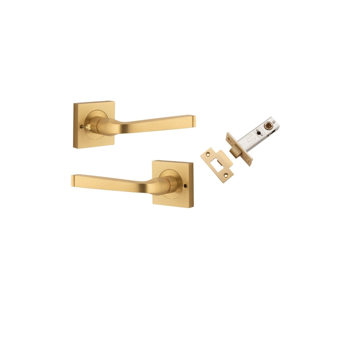 IVER Annecy Solid Brass Square Rose Door Handle – Multiple Finishes Available - Entry - Point - 0462KIBPRIV60 - Iver