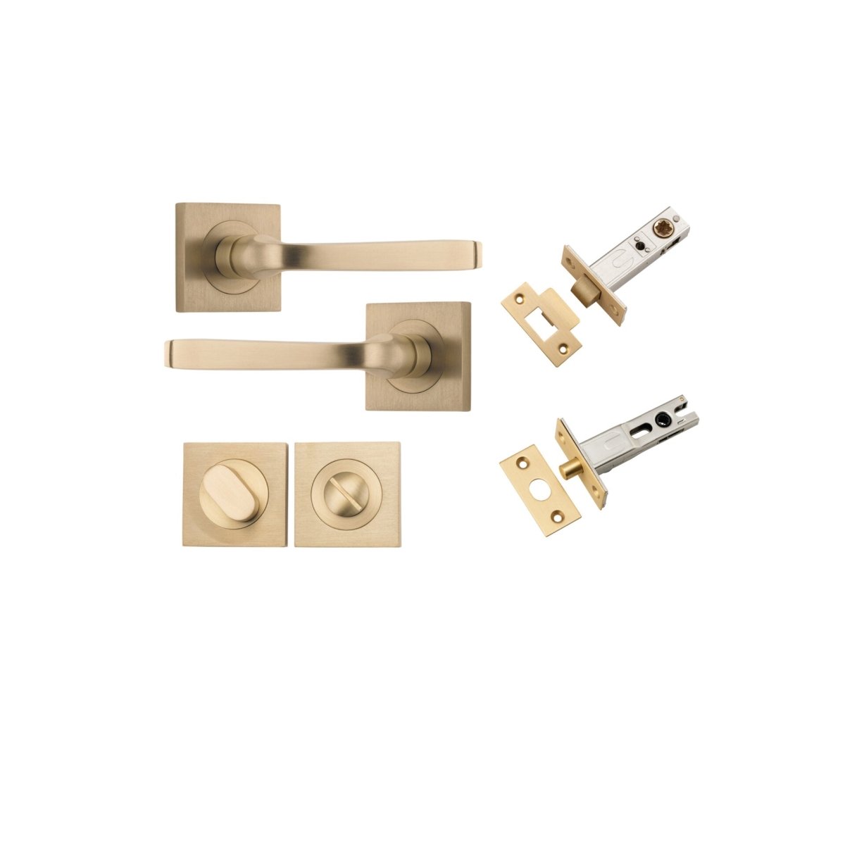 IVER Annecy Solid Brass Square Rose Door Handle – Multiple Finishes Available - Entry - Point - 0462KPRIV60 - Iver