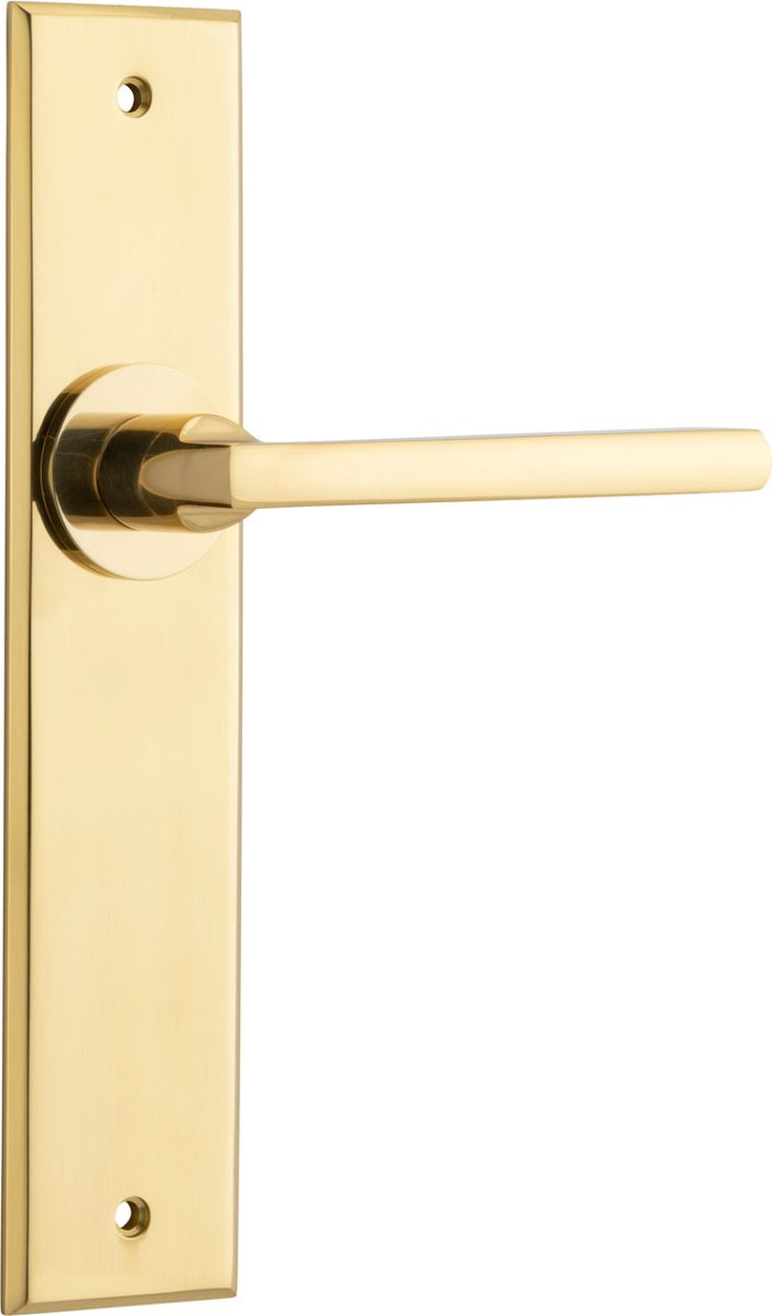 IVER Baltimore Solid Brass Chamfered Plate Door Handle – Multiple Finishes Available - Entry - Point - 10282 - Iver