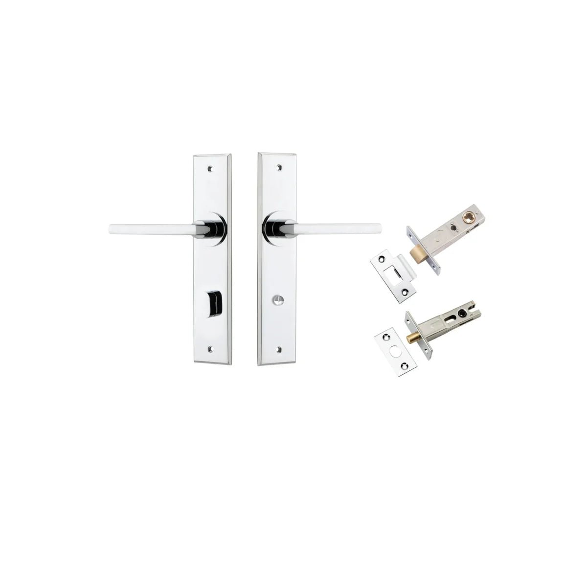 IVER Baltimore Solid Brass Chamfered Plate Door Handle – Multiple Finishes Available - Entry - Point - 11782KPRIV60 - Iver