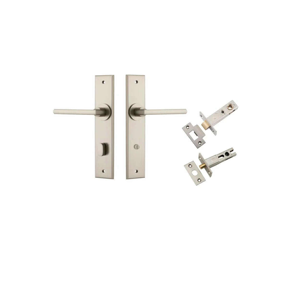 IVER Baltimore Solid Brass Chamfered Plate Door Handle – Multiple Finishes Available - Entry - Point - 14782KPRIV60 - Iver