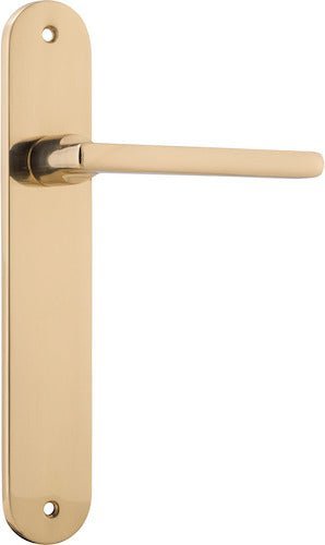 IVER Baltimore Solid Brass Oval Plate Door Handle – Multiple Finishes Available - Entry - Point - 10226 - Iver