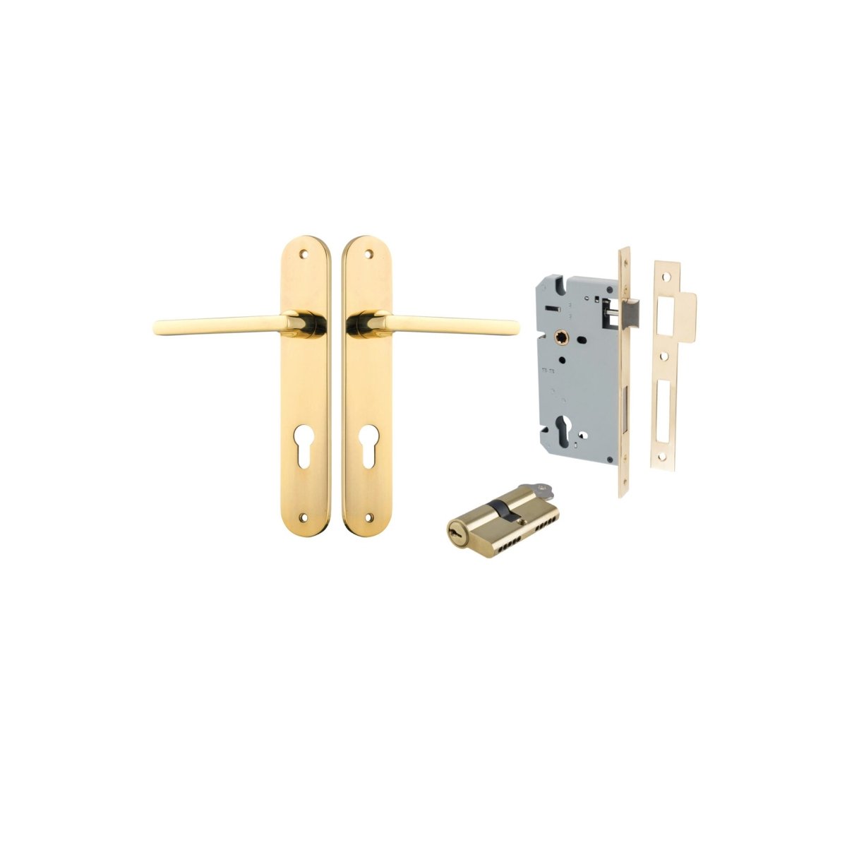 IVER Baltimore Solid Brass Oval Plate Door Handle – Multiple Finishes Available - Entry - Point - 10226KENTR60KK - Iver