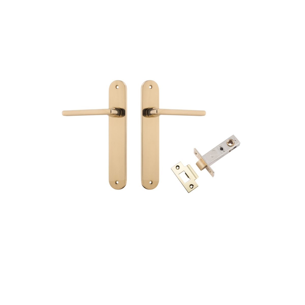 IVER Baltimore Solid Brass Oval Plate Door Handle – Multiple Finishes Available - Entry - Point - 10226KPASS60 - Iver