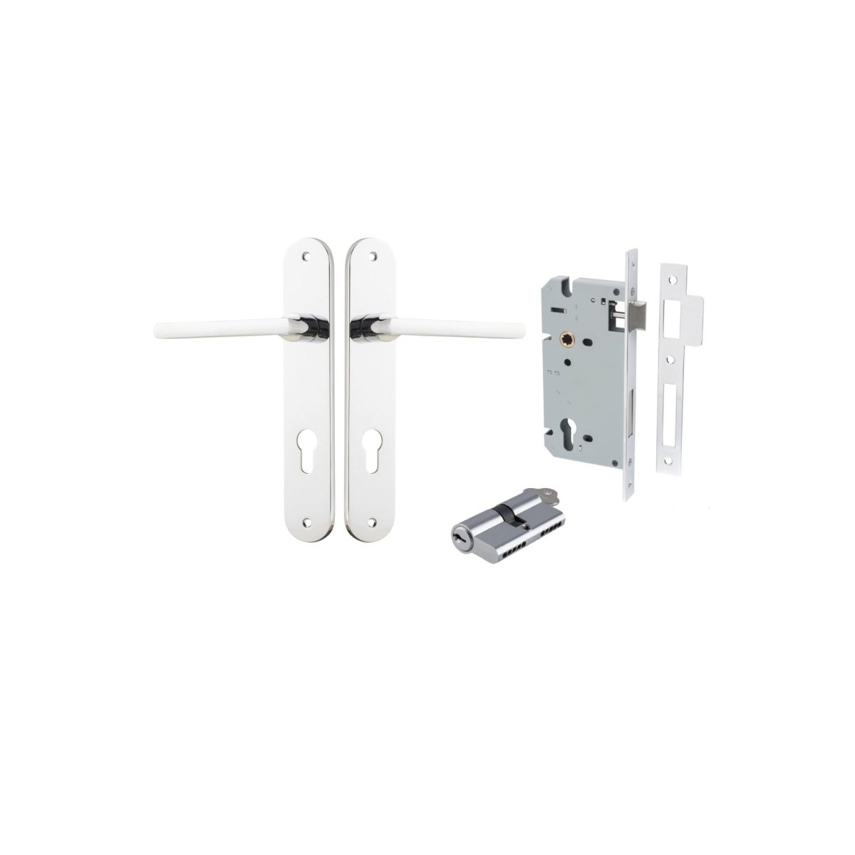 IVER Baltimore Solid Brass Oval Plate Door Handle – Multiple Finishes Available - Entry - Point - 11726KENTR60KK - Iver