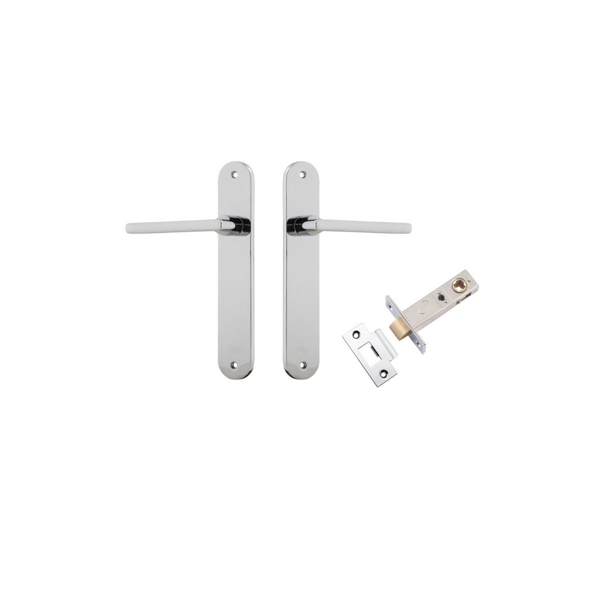 IVER Baltimore Solid Brass Oval Plate Door Handle – Multiple Finishes Available - Entry - Point - 11726KPASS60 - Iver