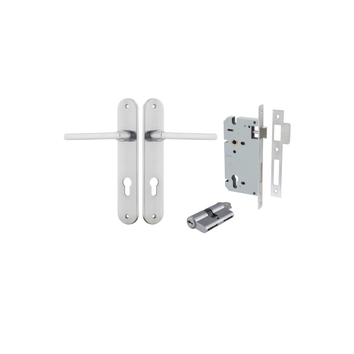 IVER Baltimore Solid Brass Oval Plate Door Handle – Multiple Finishes Available - Entry - Point - 12226KENTR60KK - Iver