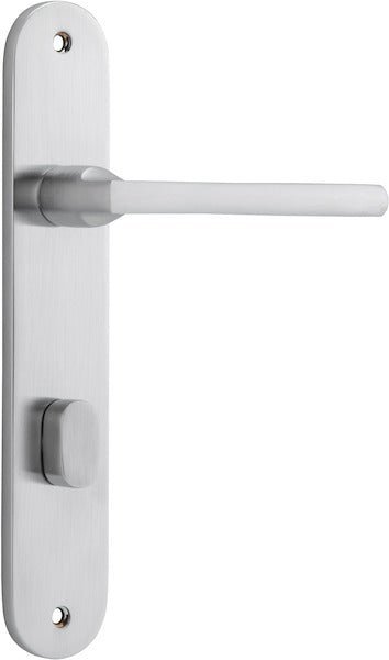 IVER Baltimore Solid Brass Oval Plate Door Handle – Multiple Finishes Available - Entry - Point - 12226P85 - Iver