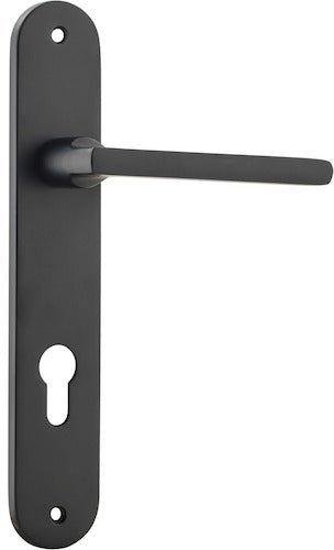 IVER Baltimore Solid Brass Oval Plate Door Handle – Multiple Finishes Available - Entry - Point - 12726E85 - Iver
