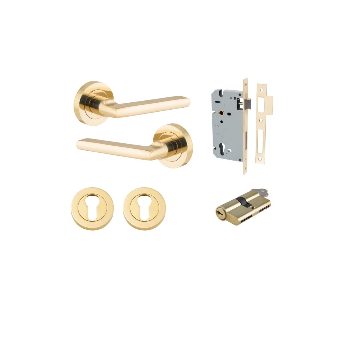 IVER Baltimore Solid Brass Round Rose Door Handle – Multiple Finishes Available - Entry - Point - 9210KENTR60KK - Iver
