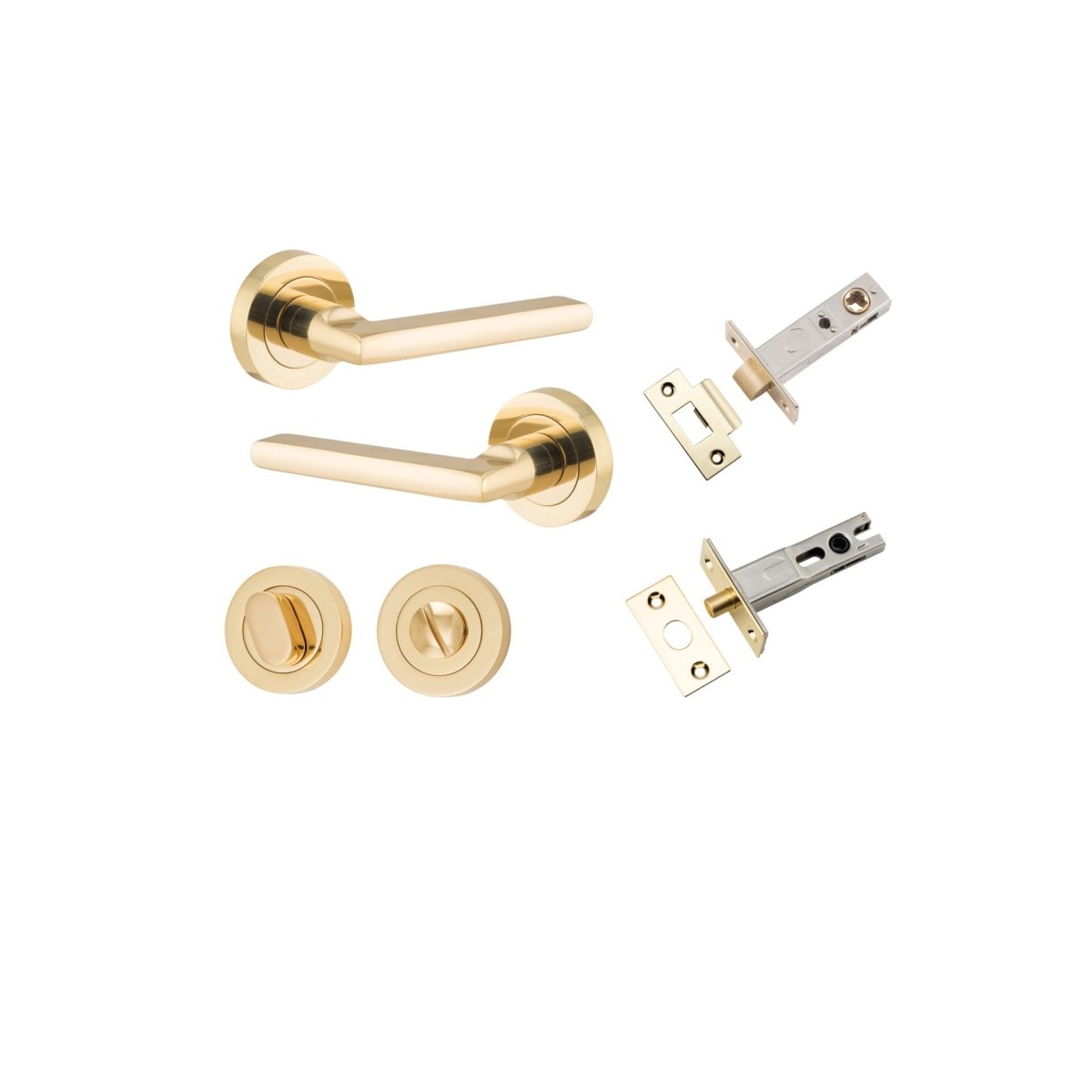 IVER Baltimore Solid Brass Round Rose Door Handle – Multiple Finishes Available - Entry - Point - 9210KPRIV60 - Iver