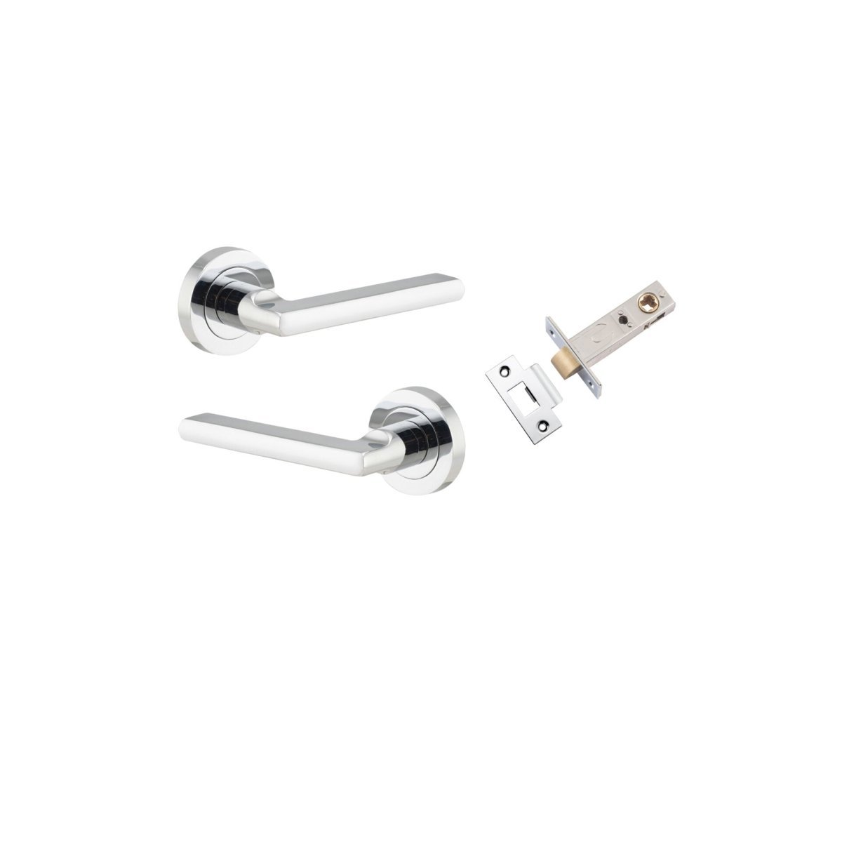 IVER Baltimore Solid Brass Round Rose Door Handle – Multiple Finishes Available - Entry - Point - 9214KPASS60 - Iver