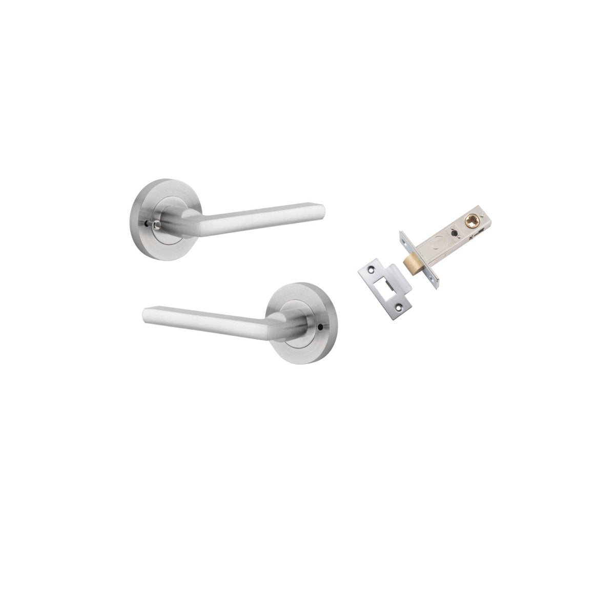 IVER Baltimore Solid Brass Round Rose Door Handle – Multiple Finishes Available - Entry - Point - 9215KIBPRIV60 - Iver