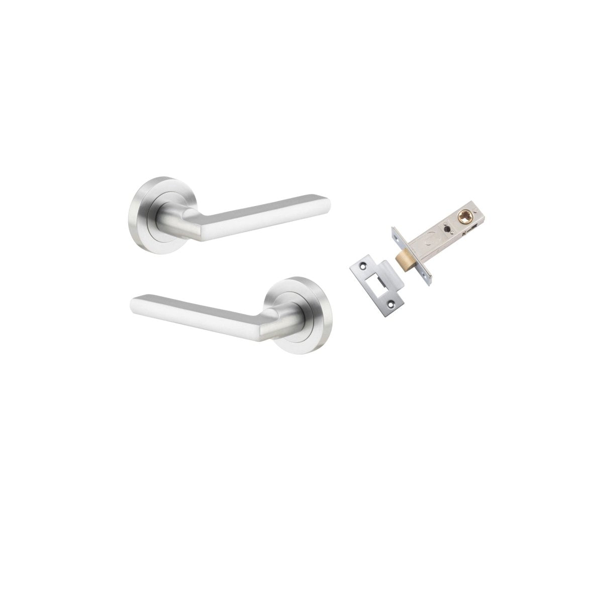 IVER Baltimore Solid Brass Round Rose Door Handle – Multiple Finishes Available - Entry - Point - 9215KPASS60 - Iver