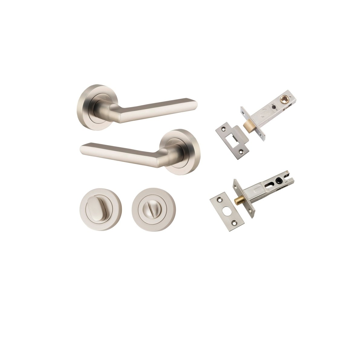IVER Baltimore Solid Brass Round Rose Door Handle – Multiple Finishes Available - Entry - Point - 9219KPRIV60 - Iver