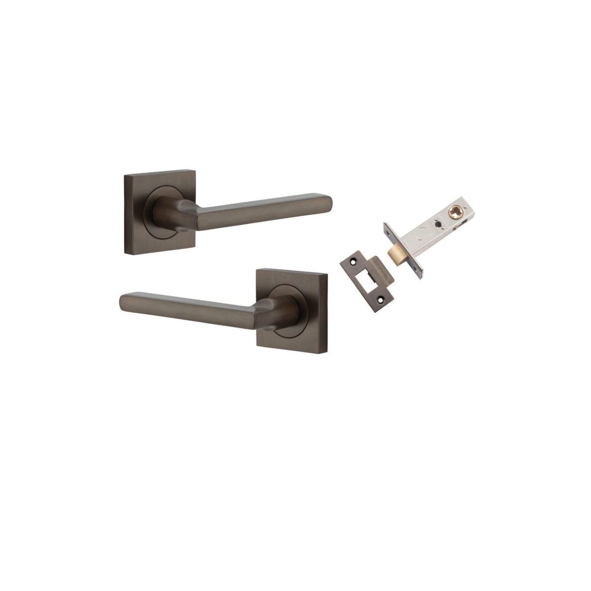 IVER Baltimore Solid Brass Square Rose Door Handle – Multiple Finishes Available - Entry - Point - 0271KPASS60 - Iver