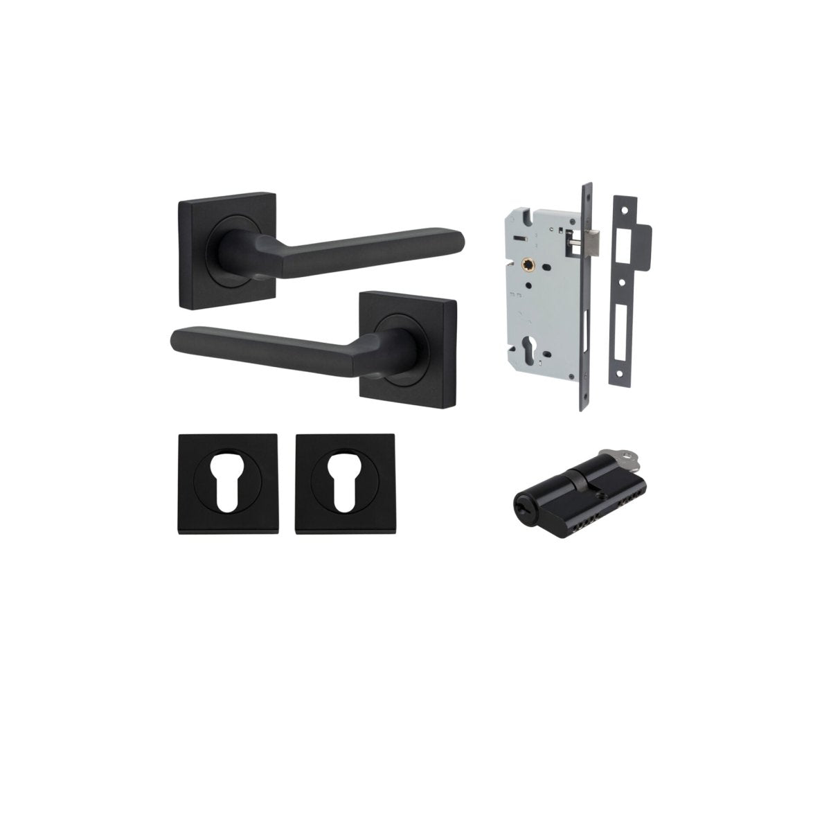 IVER Baltimore Solid Brass Square Rose Door Handle – Multiple Finishes Available - Entry - Point - 0273KENTR60KT - Iver