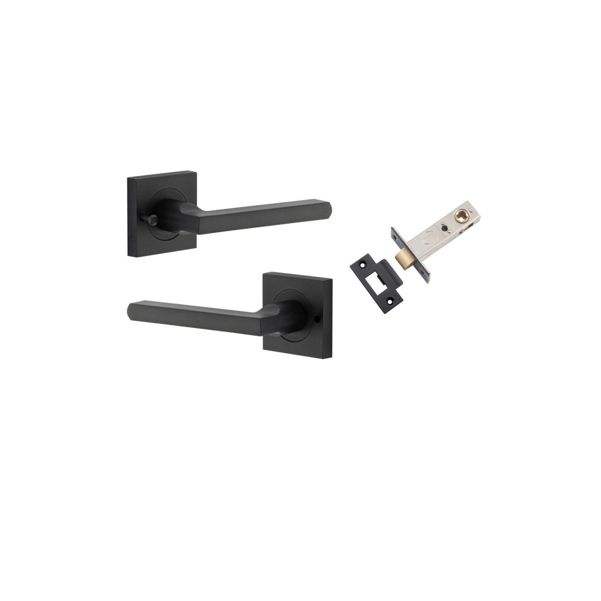 IVER Baltimore Solid Brass Square Rose Door Handle – Multiple Finishes Available - Entry - Point - 0273KIBPRIV60 - Iver