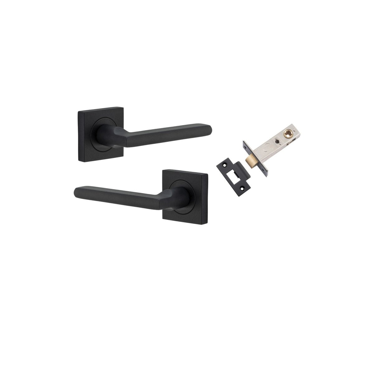 IVER Baltimore Solid Brass Square Rose Door Handle – Multiple Finishes Available - Entry - Point - 0273KPASS60 - Iver