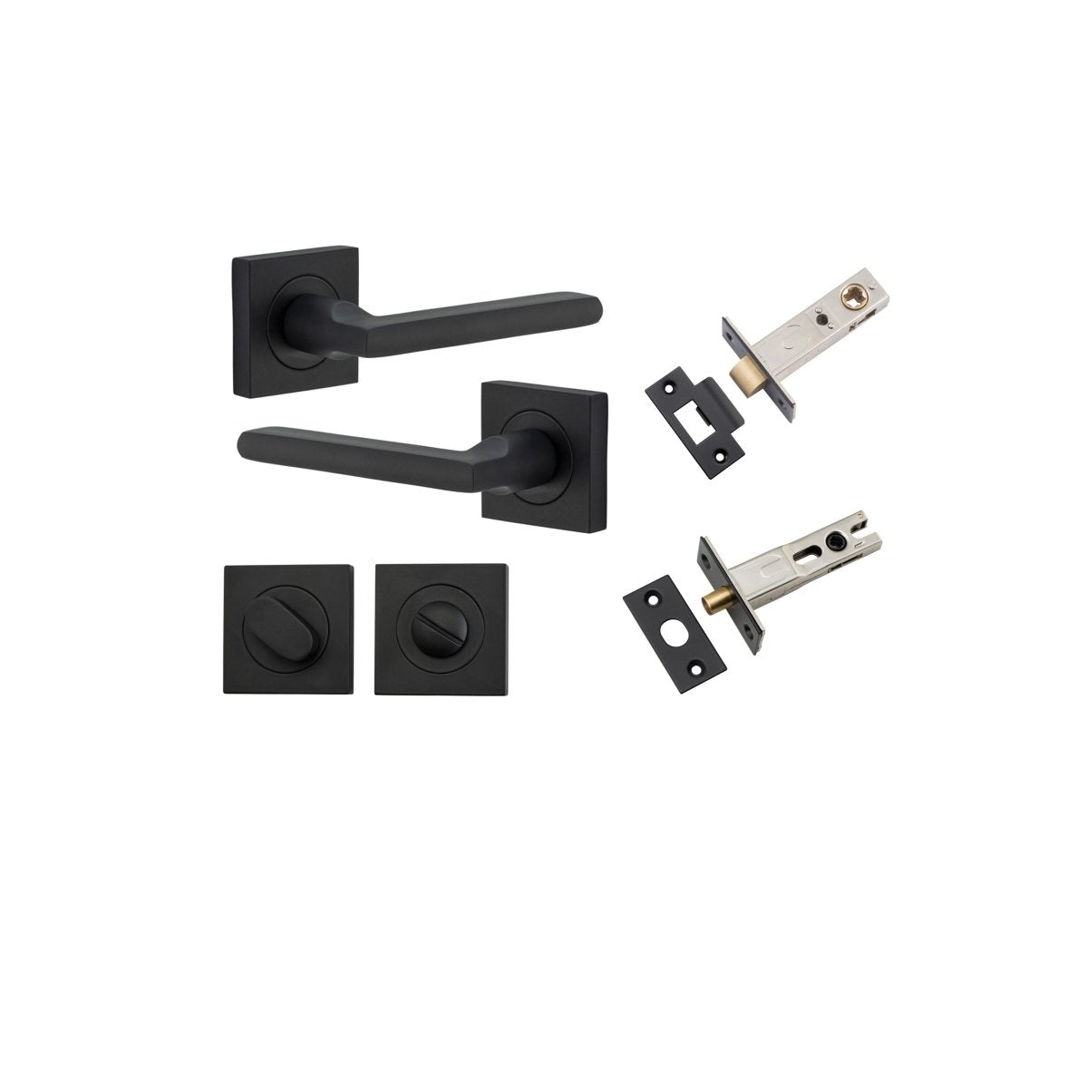 IVER Baltimore Solid Brass Square Rose Door Handle – Multiple Finishes Available - Entry - Point - 0273KPRIV60 - Iver