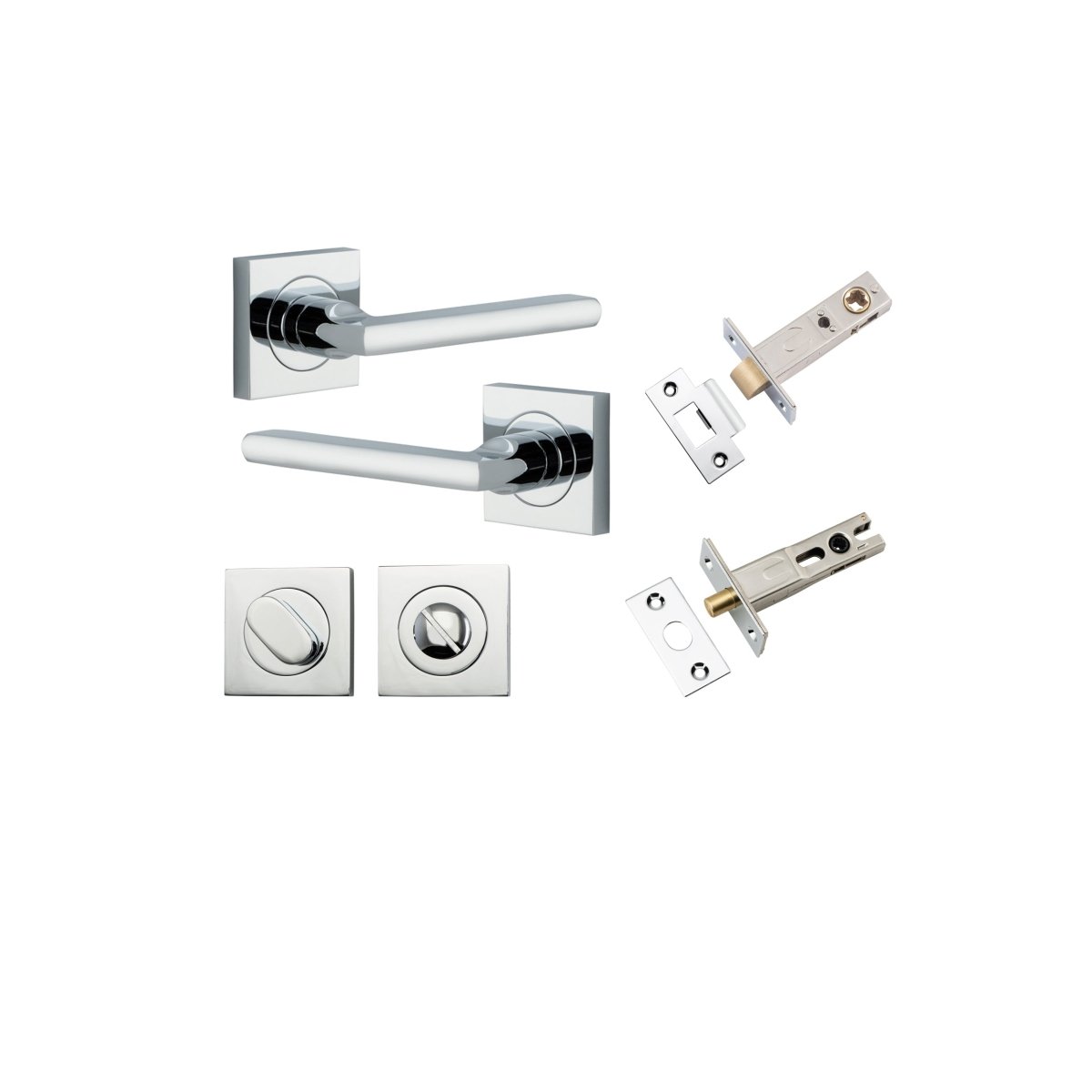 IVER Baltimore Solid Brass Square Rose Door Handle – Multiple Finishes Available - Entry - Point - 0274KPRIV60 - Iver
