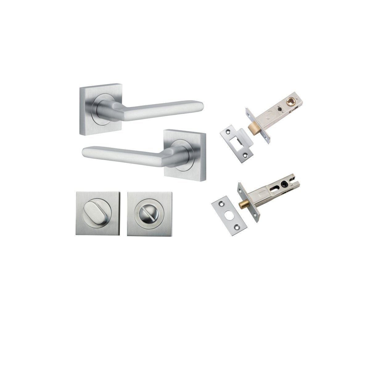 IVER Baltimore Solid Brass Square Rose Door Handle – Multiple Finishes Available - Entry - Point - 0275KPRIV60 - Iver