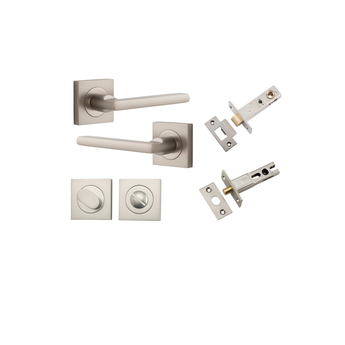 IVER Baltimore Solid Brass Square Rose Door Handle – Multiple Finishes Available - Entry - Point - 0279KPRIV60 - Iver