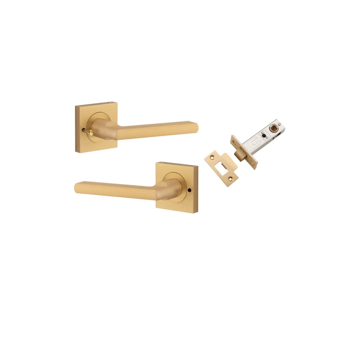 IVER Baltimore Solid Brass Square Rose Door Handle – Multiple Finishes Available - Entry - Point - 0458KIBPRIV60 - Iver