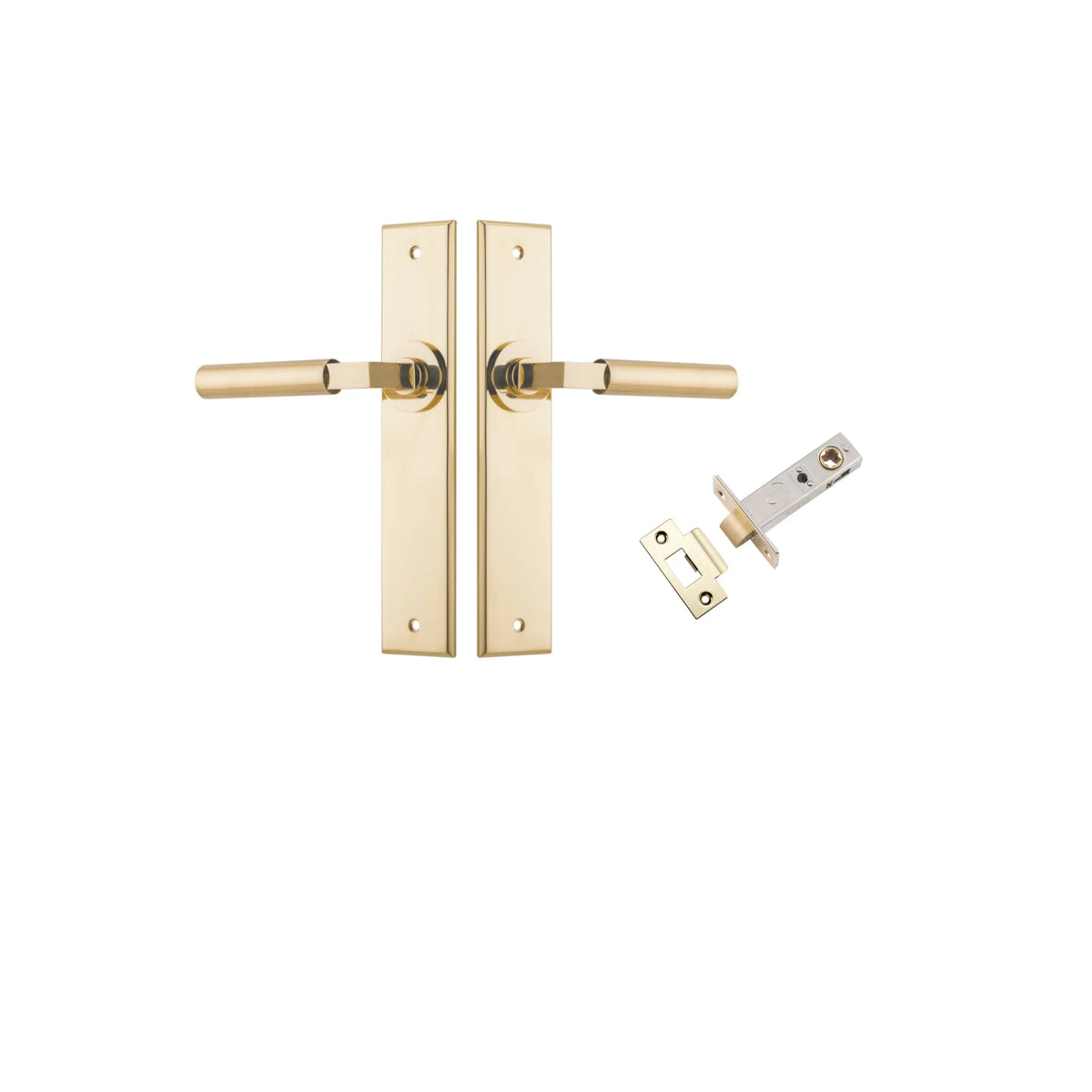 IVER Berlin Solid Brass Chamfered Plate Door Handle – Multiple Finishes Available - Entry - Point - 10294KPASS60 - Iver