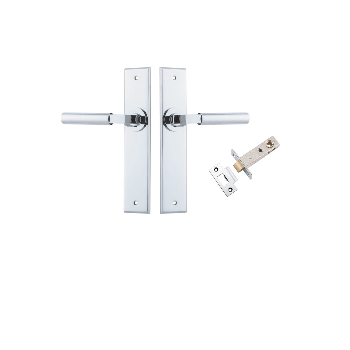IVER Berlin Solid Brass Chamfered Plate Door Handle – Multiple Finishes Available - Entry - Point - 11794KPASS60 - Iver