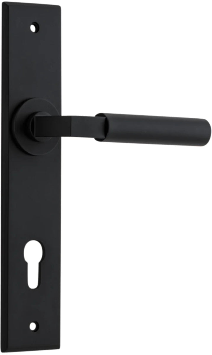 IVER Berlin Solid Brass Chamfered Plate Door Handle – Multiple Finishes Available - Entry - Point - 12794E85 - Iver