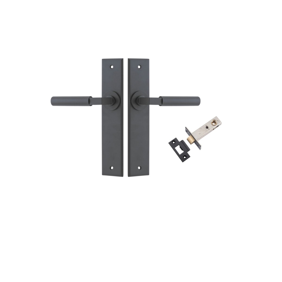 IVER Berlin Solid Brass Chamfered Plate Door Handle – Multiple Finishes Available - Entry - Point - 12794KPASS60 - Iver
