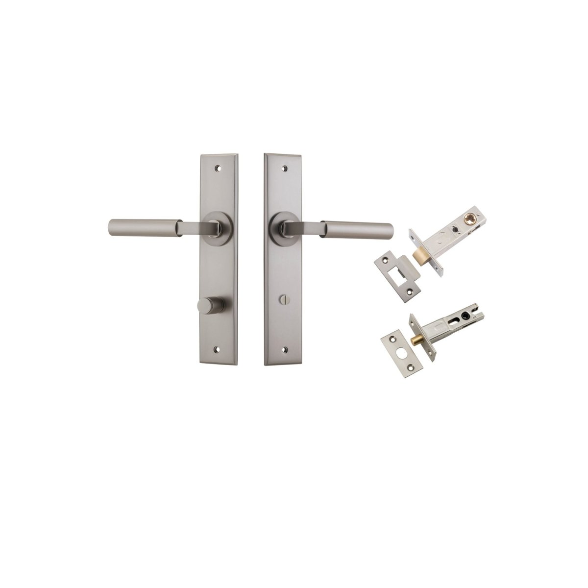 IVER Berlin Solid Brass Chamfered Plate Door Handle – Multiple Finishes Available - Entry - Point - 14794KPRIV60 - Iver