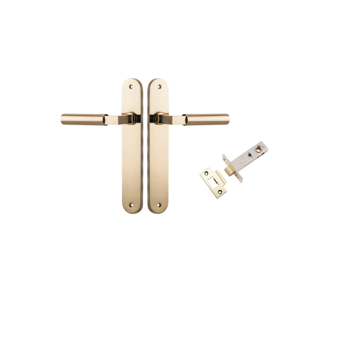 IVER Berlin Solid Brass Oval Plate Door Handle – Multiple Finishes Available - Entry - Point - 10266KPASS60 - Iver