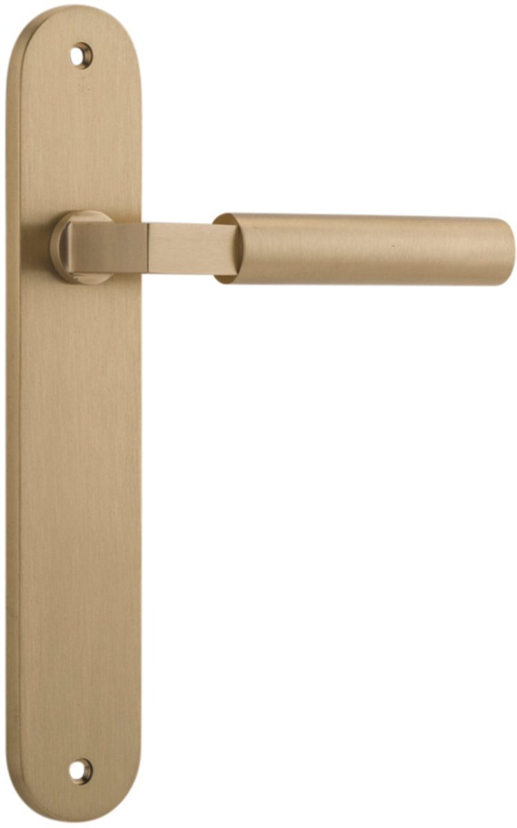 IVER Berlin Solid Brass Oval Plate Door Handle – Multiple Finishes Available - Entry - Point - 10766 - Iver