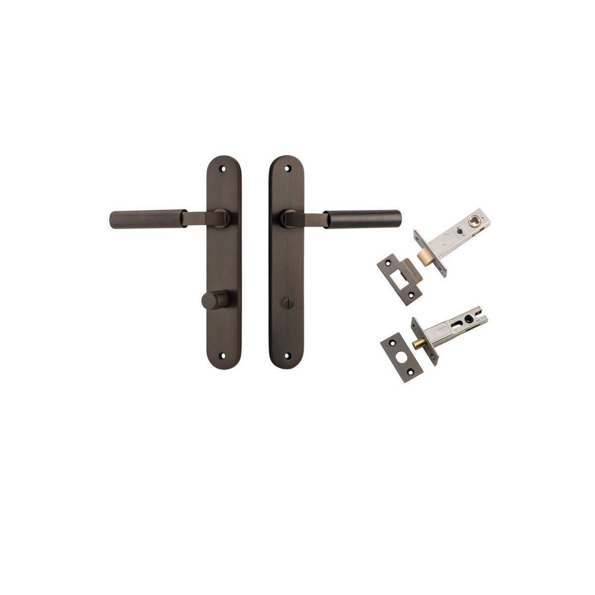 IVER Berlin Solid Brass Oval Plate Door Handle – Multiple Finishes Available - Entry - Point - 10766KPRIV60 - Iver