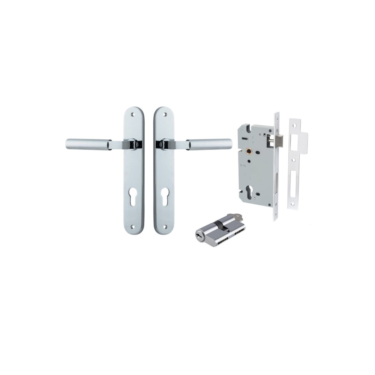 IVER Berlin Solid Brass Oval Plate Door Handle – Multiple Finishes Available - Entry - Point - 11766KENTR60KK - Iver