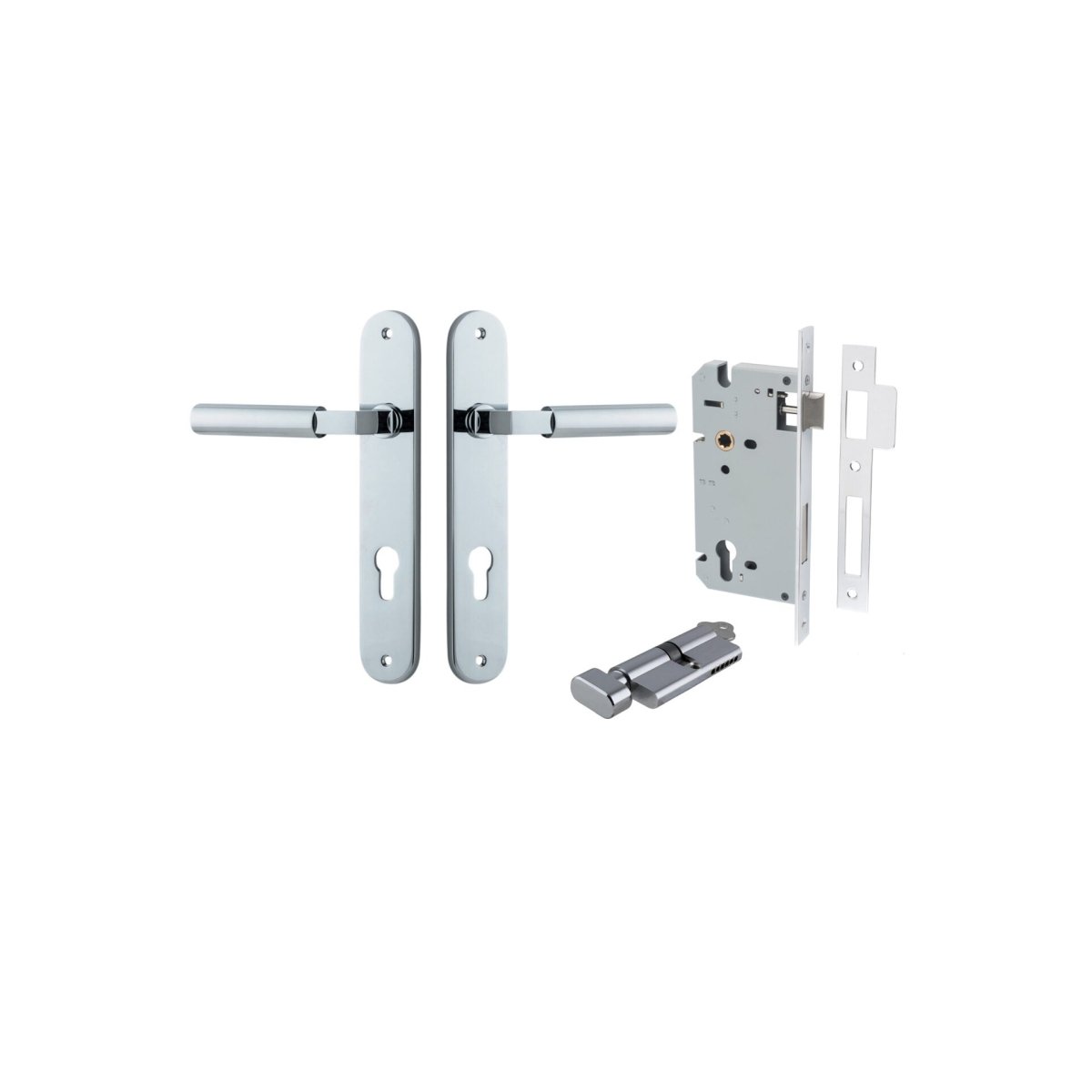 IVER Berlin Solid Brass Oval Plate Door Handle – Multiple Finishes Available - Entry - Point - 11766KENTR60KT - Iver
